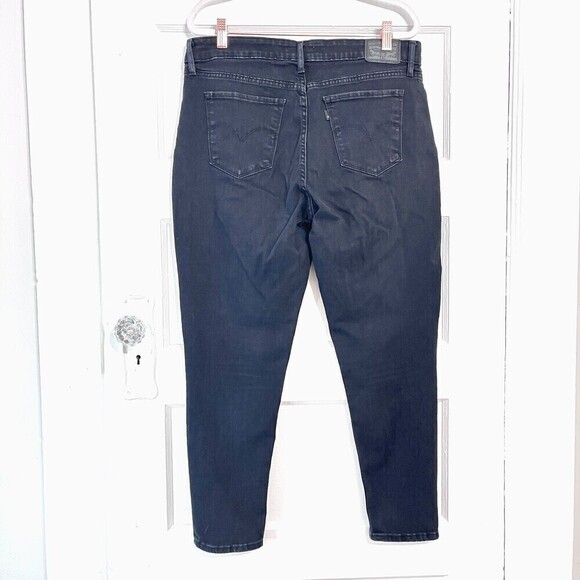 Levi's Jeans Women 32 Black 711 Skinny High Rise Stretch Denim Neutral Western - Picture 2 of 13